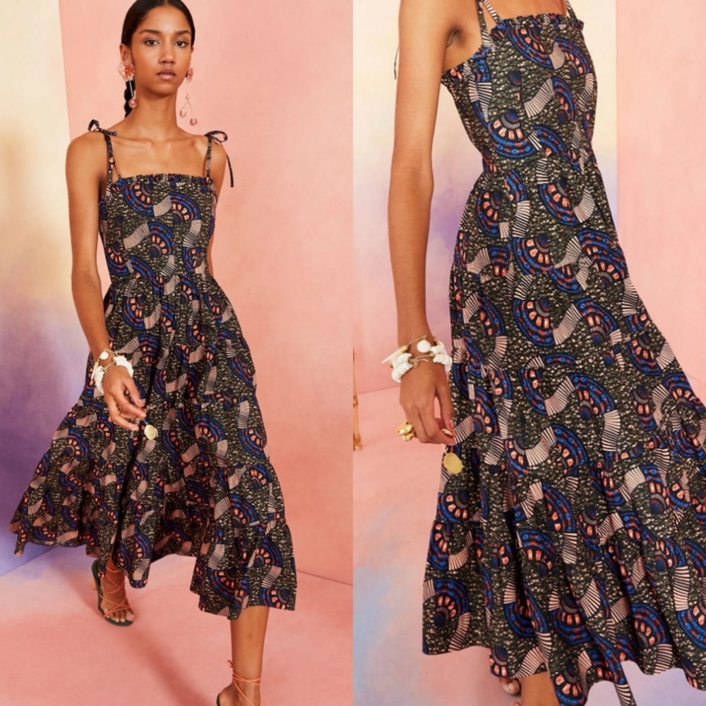 Ulla Johnson Multicolor Patterned Midi Dress - image 1